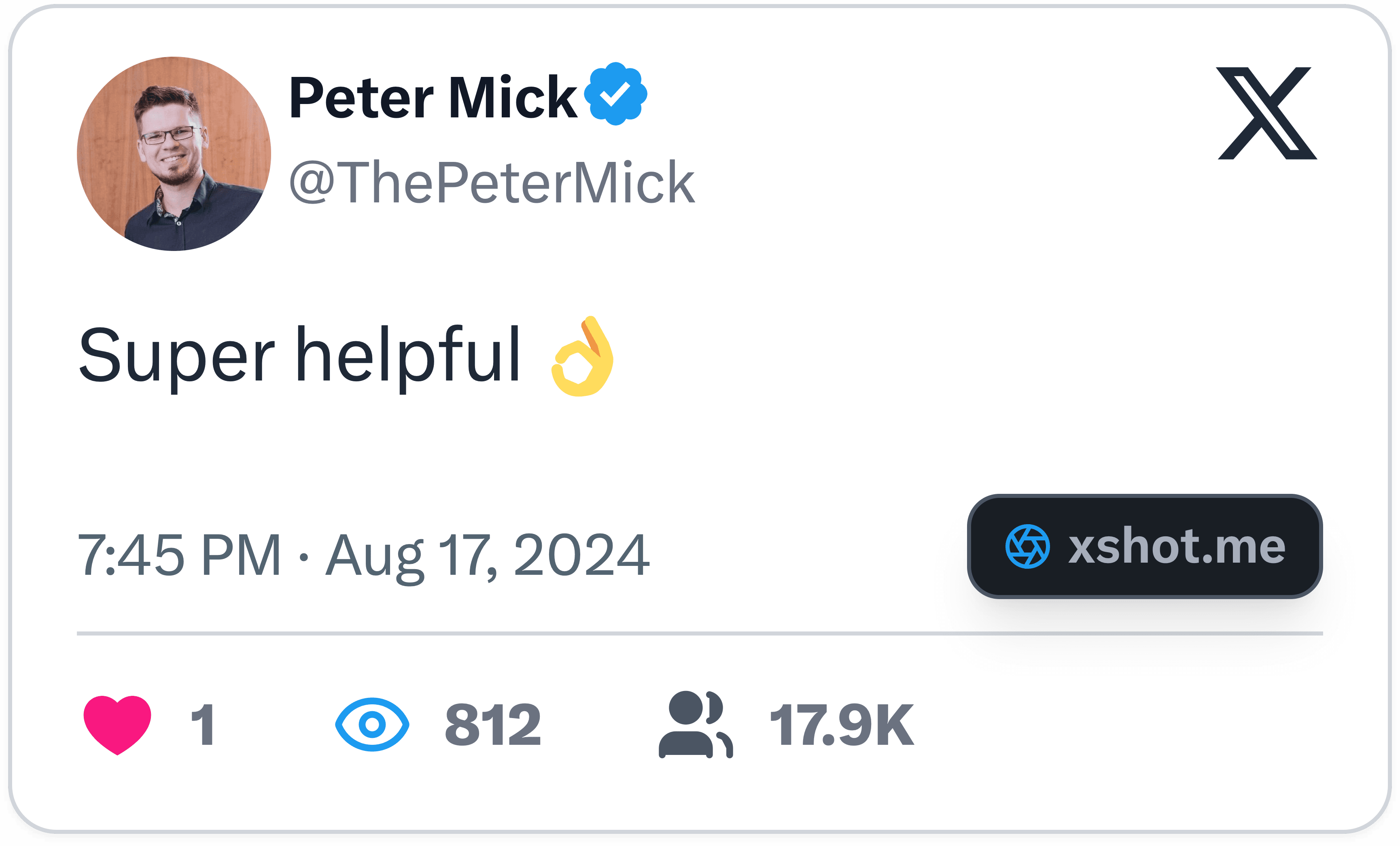 Tweet @ThePeterMick: Super helpful 👌