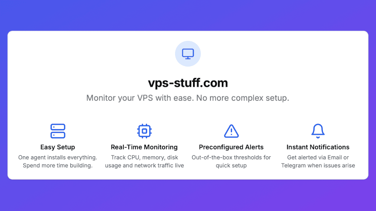 Monitor your VPS with ease 🚀 preview